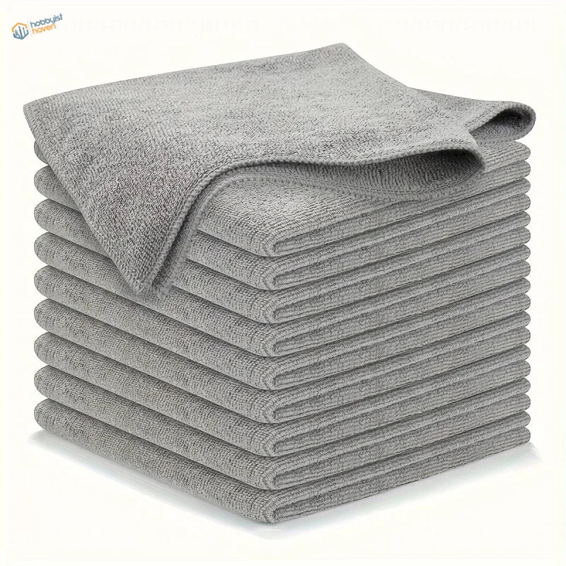 Stack of gray absorbent soft cloths for 5/10/20pcs pack