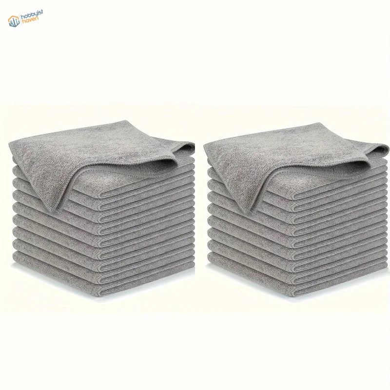 Stacks of absorbent soft cloths in 5/10/20pcs microfiber set
