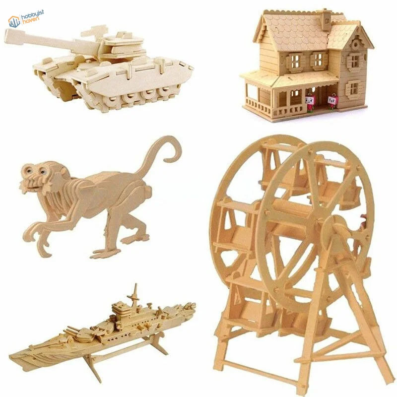 Wooden tank model puzzle from 5/10pcs 1mm~8mm balsa wood sheets