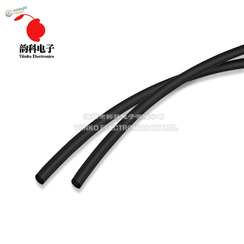5m 0.6-4.5mm black heat shrink tube, smooth flexible matte finish