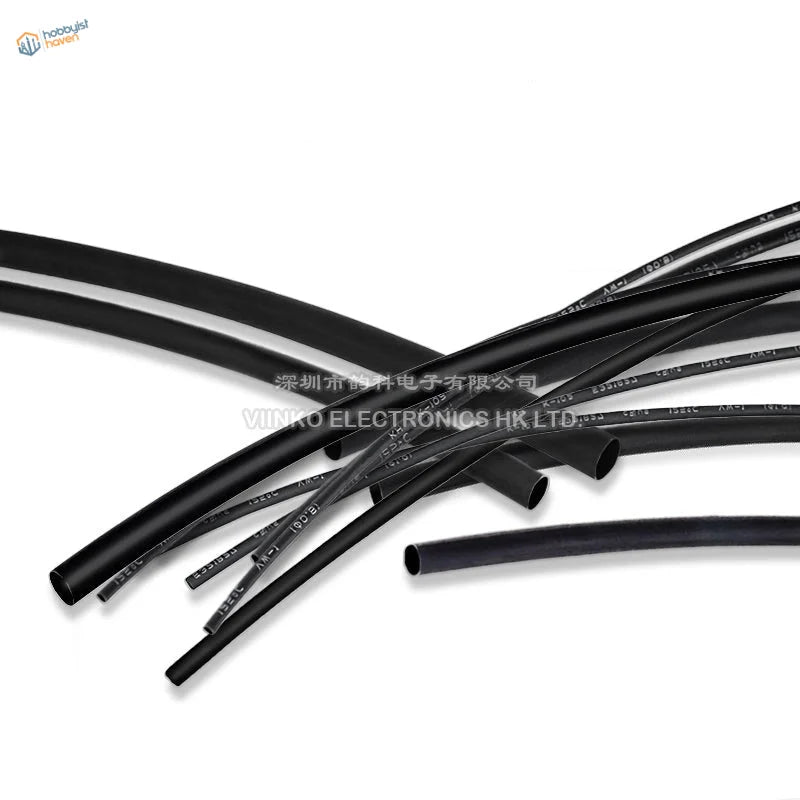 Black 5-13mm heat shrink tube with specs, 5 meter lot