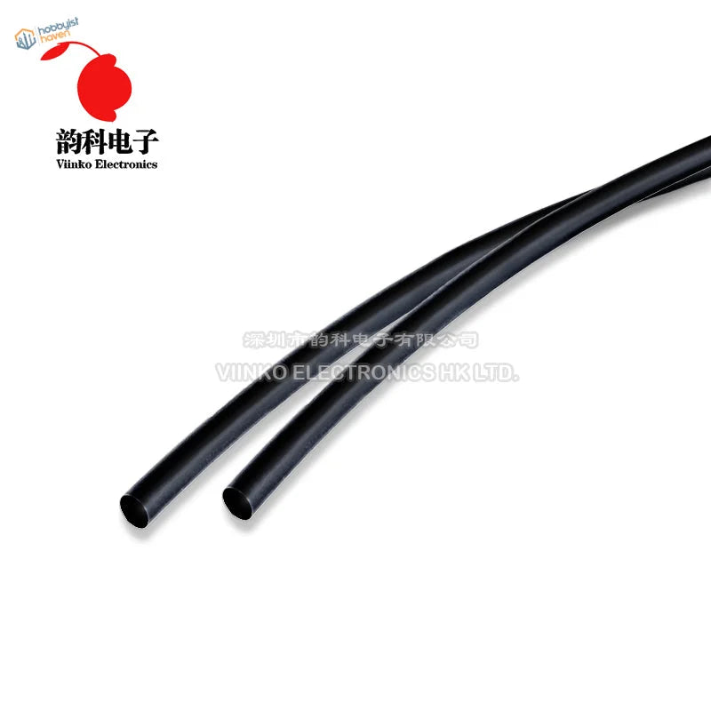 5~13mm black heat shrink tube, 5 meter lot, smooth matte cylindrical finish