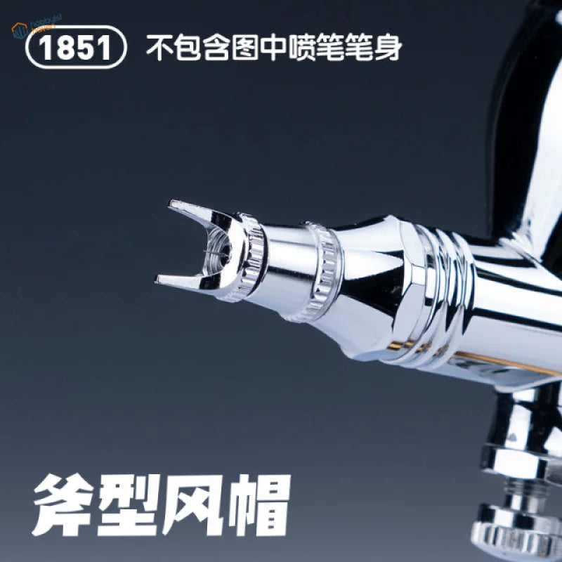 Chrome-finished V-shaped 3-prong airbrush crown cap nozzle from 5 Models