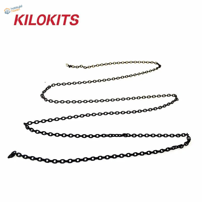5 pcs metal chains black sleek uniform links for scale models
