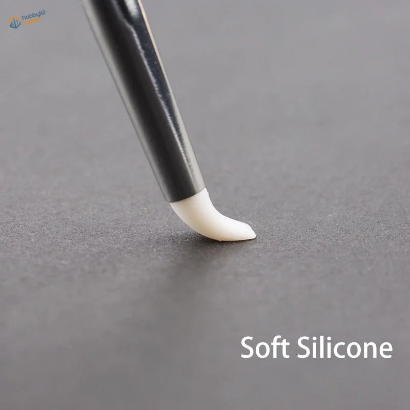 5 pcs silicone brushes white soft tip with black handle for scale modeling