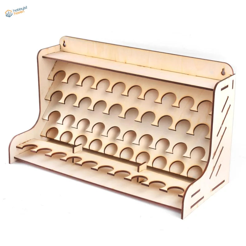 Light wooden rack with 50 holes for scale modeling tools storage