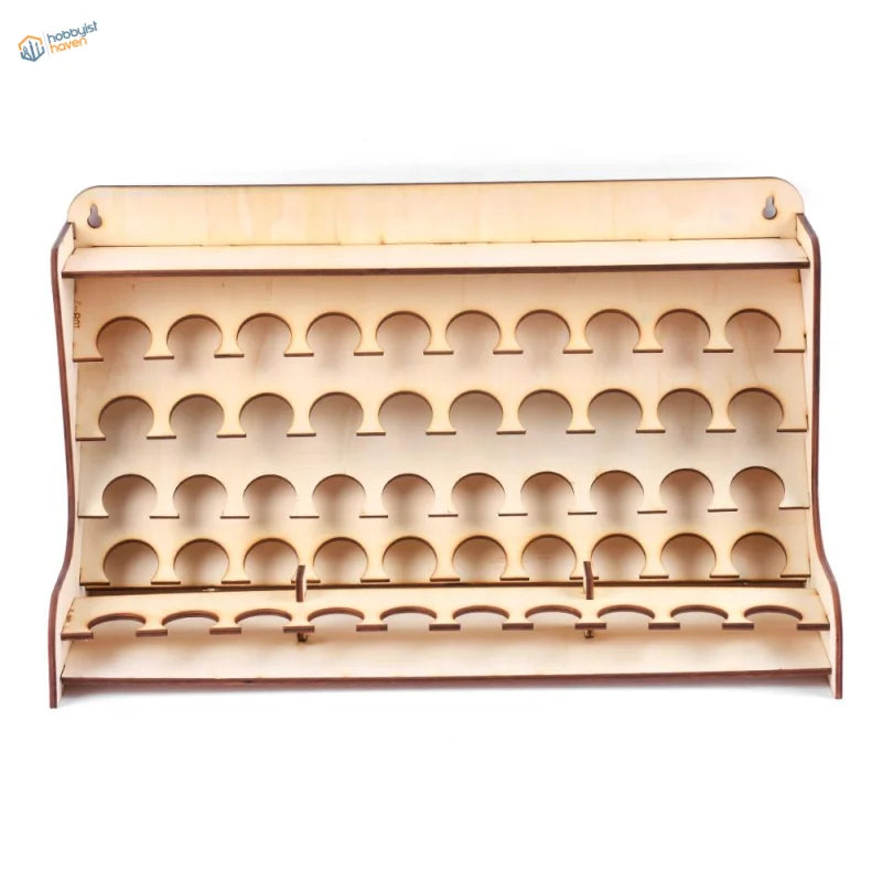 Light wooden rack with 50 holes for scale modeling tools storage