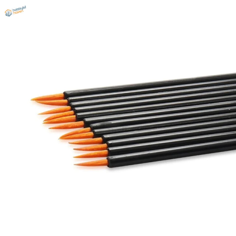 50 pcs disposable round quality brushes with black handles and orange tips