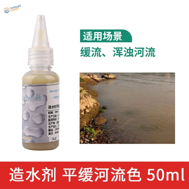50ml water effect gel bottle with murky river shade, white dropper cap