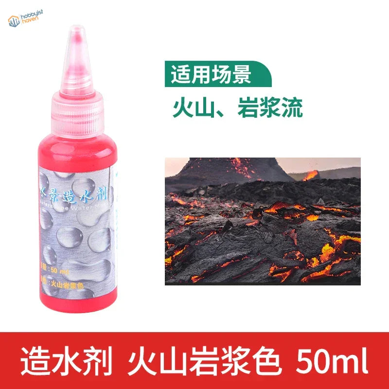 Vibrant red 50ml water effect gel for realistic lava flows