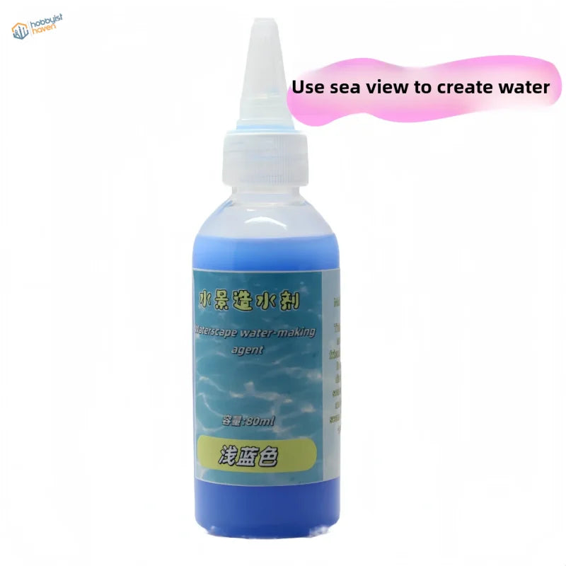 90ml light blue water effect gel bottle with ocean wave label