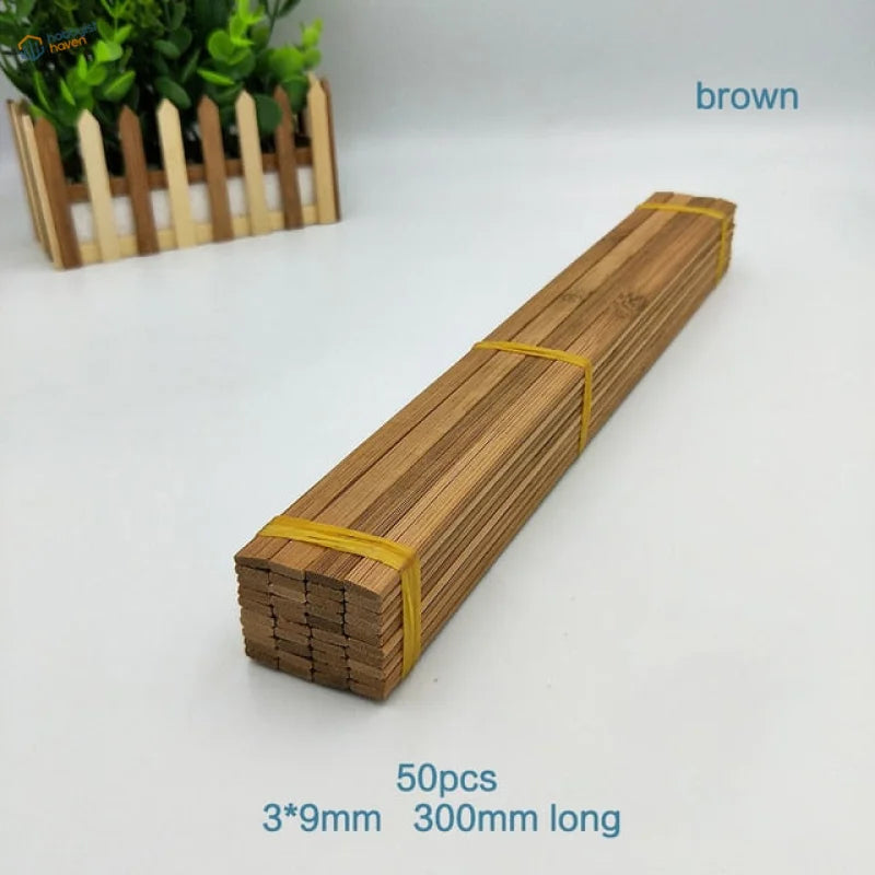 50pcs 30cm round bamboo sticks bundle for model building, 3x9mm x 300mm