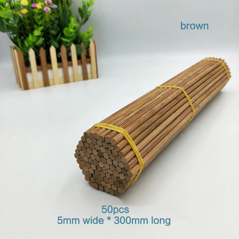 Bundle of 50pcs 30cm round bamboo sticks for model building