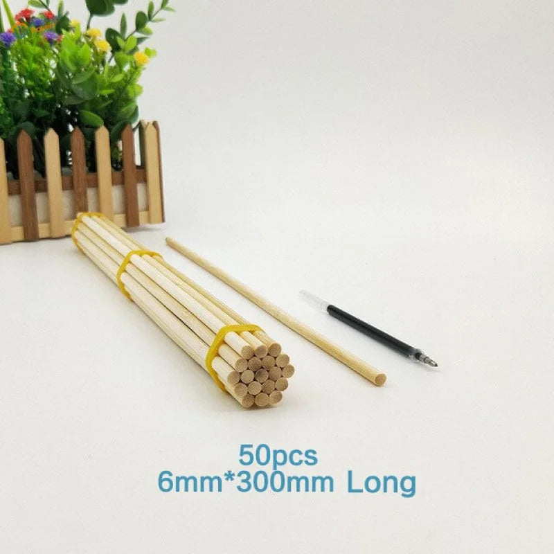 50pcs 30cm round bamboo sticks bundle for model building
