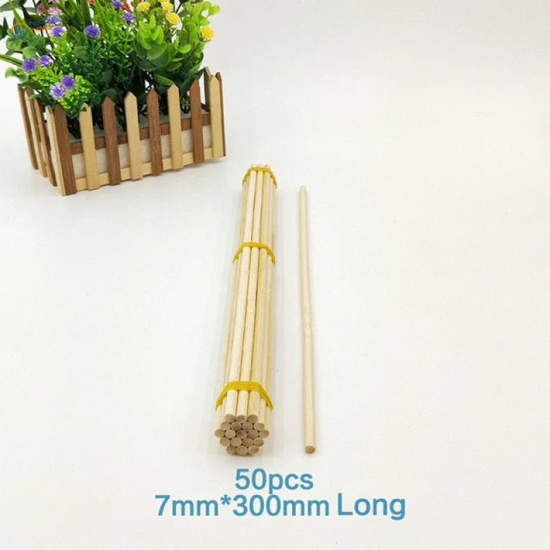 50pcs 30cm round bamboo sticks bundle for model building