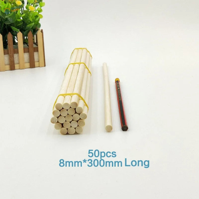 Bundle of 50pcs 30cm round bamboo sticks for model building