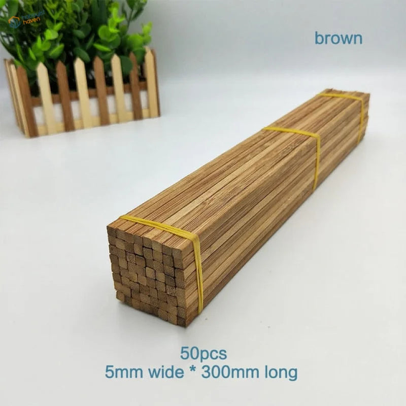 Bundle of 50pcs 30cm round bamboo sticks for model building