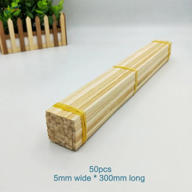 50pcs 30cm round bamboo sticks bundle for model building