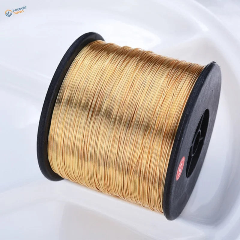 5m 0.3~0.8mm brass steel wire spool, gold-colored neatly wound