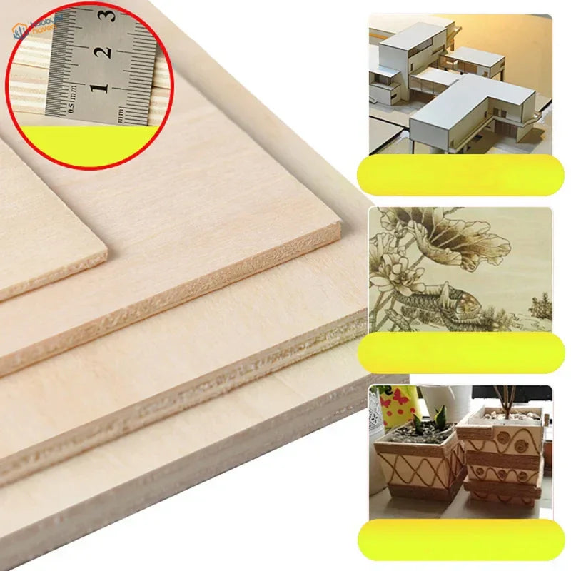 Light-colored 6.5mm plywood sheets for scale modeling, layered core