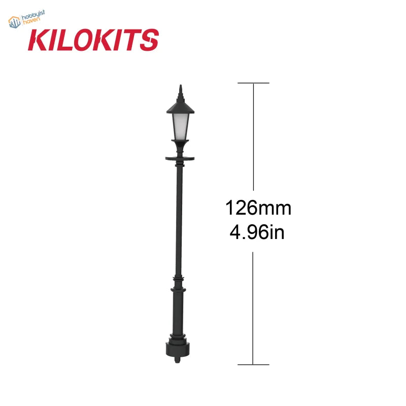 Black kilokits 5pcs 1/35 single-head miniature street lamps with classic lantern design for scale modeling tools