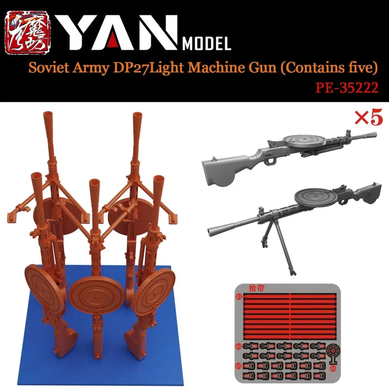 5 Stück 1/35 Sowjetisches DP-27 Leichtmaschinengewehr Set