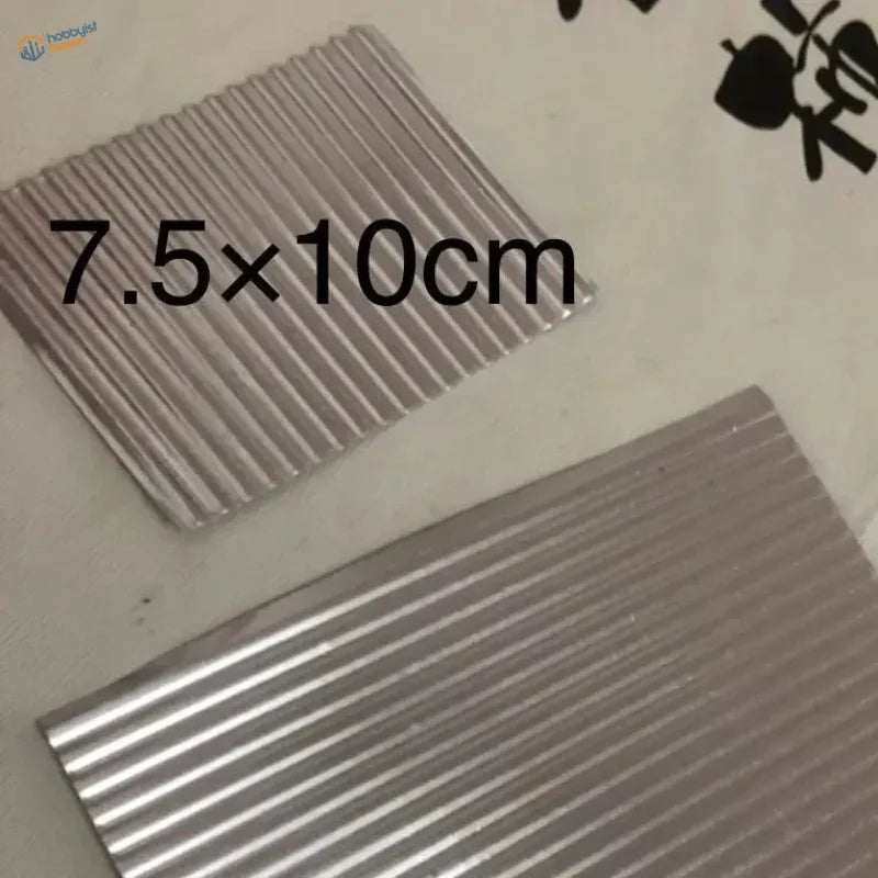 5pcs 75x100mm corrugated metal sheets, silver strips 7.5x10cm