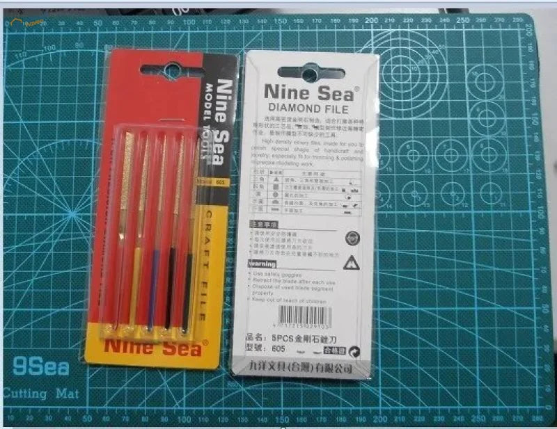 5pcs diamond files set with red yellow nine sea model craft packaging