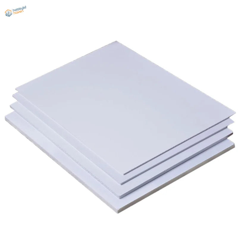 Stack of four 200mm x 300mm PVC sheet foam boards from 5pcs set