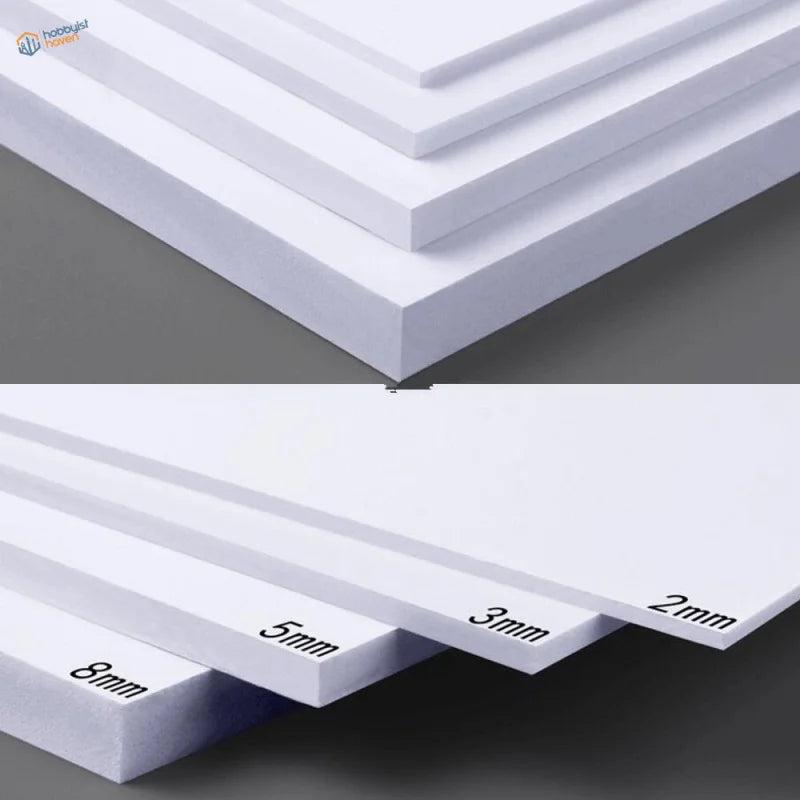 5pcs white thick styrene sheets in 2mm 3mm 5mm 8mm for scale modeling