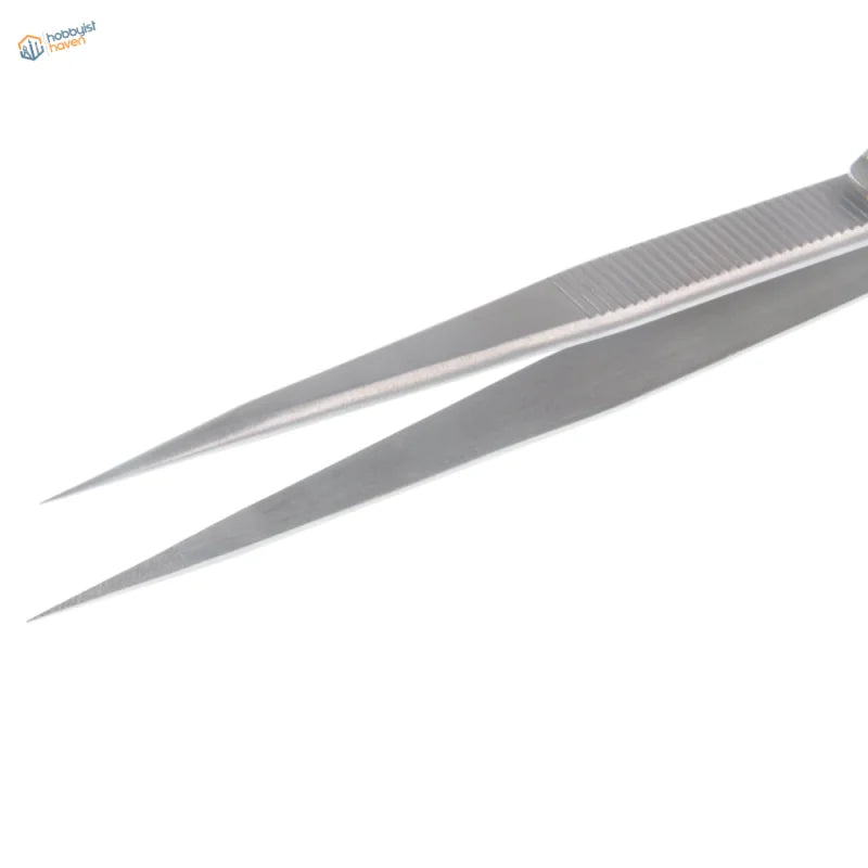 6-inch anti static precision lock tweezers with silver ridged handles