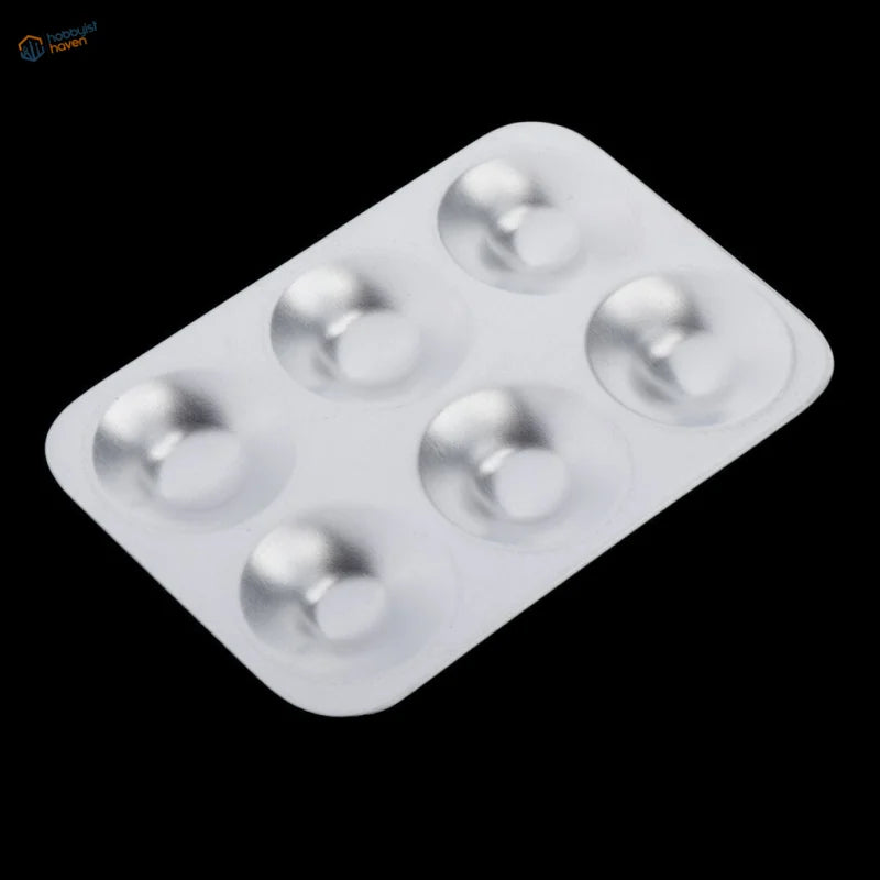 6 cups metal palette with white blister pack for scale modeling