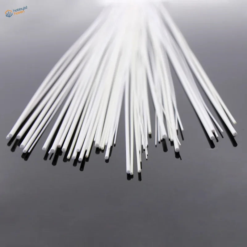 60pcs 0.5-2.5mm white styrene rods for scratch builds and scale modeling