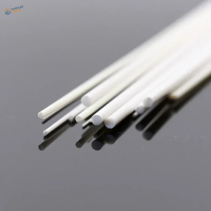 60pcs assorted 0.5-2.5mm white styrene rods for scratch builds and scale modeling