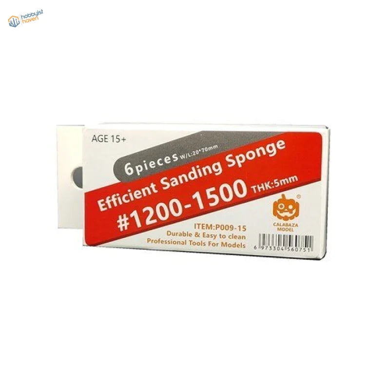 6pcs #1200-1500 grit sanding sponges by Calabaza Models, scale modeling tools