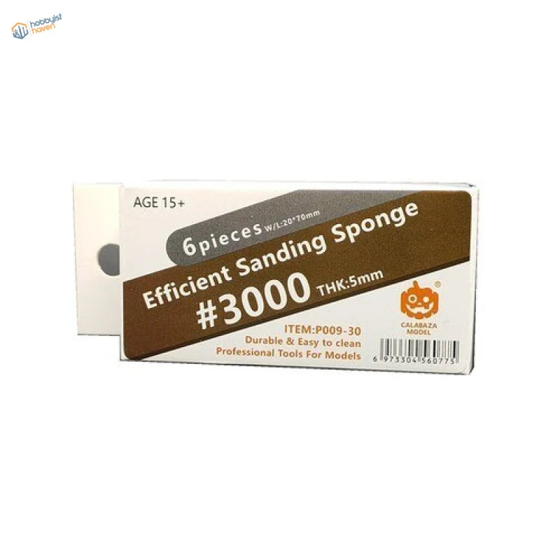 6pcs #400-#3000 pre-cut sandpaper with #3000 grit sponges for scale modeling tools