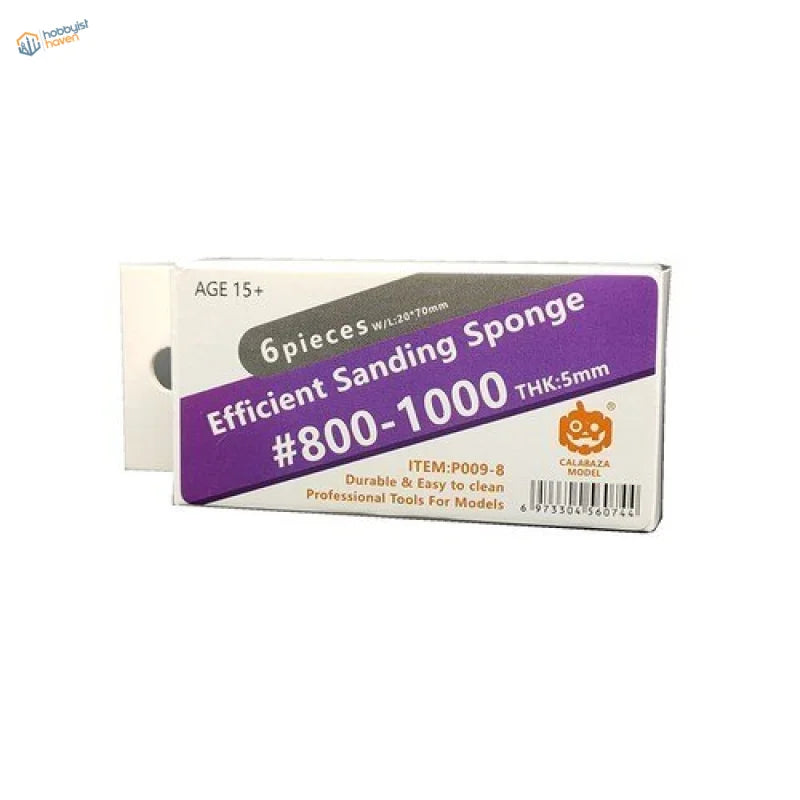 6pcs #400-#3000 pre-cut sandpaper with purple white box of #800-1000 sanding sponges, scale modeling tools
