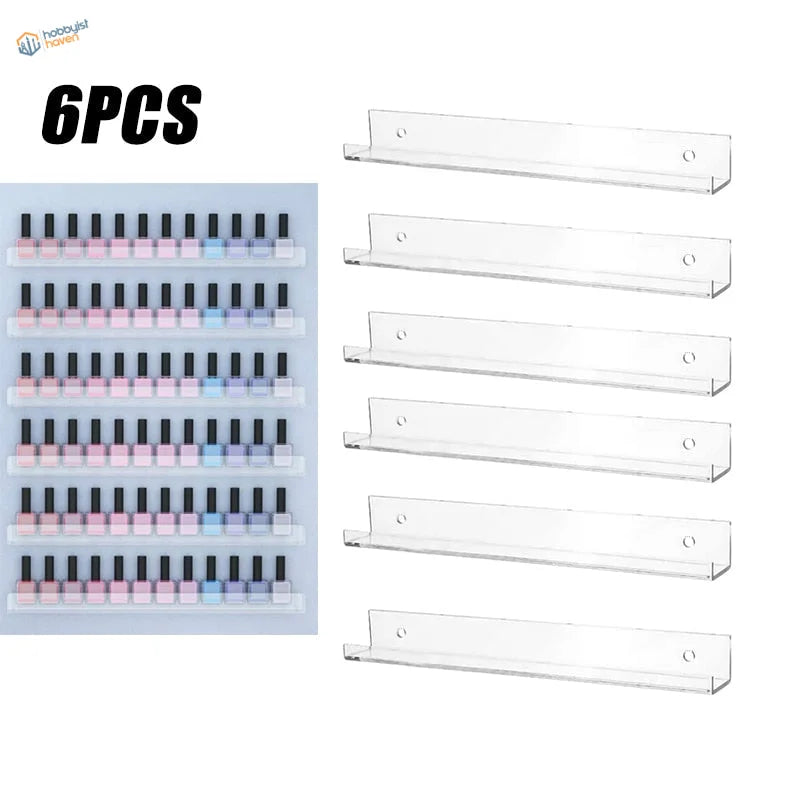 6pcs transparent paint display rack with clear acrylic shelves for scale modeling