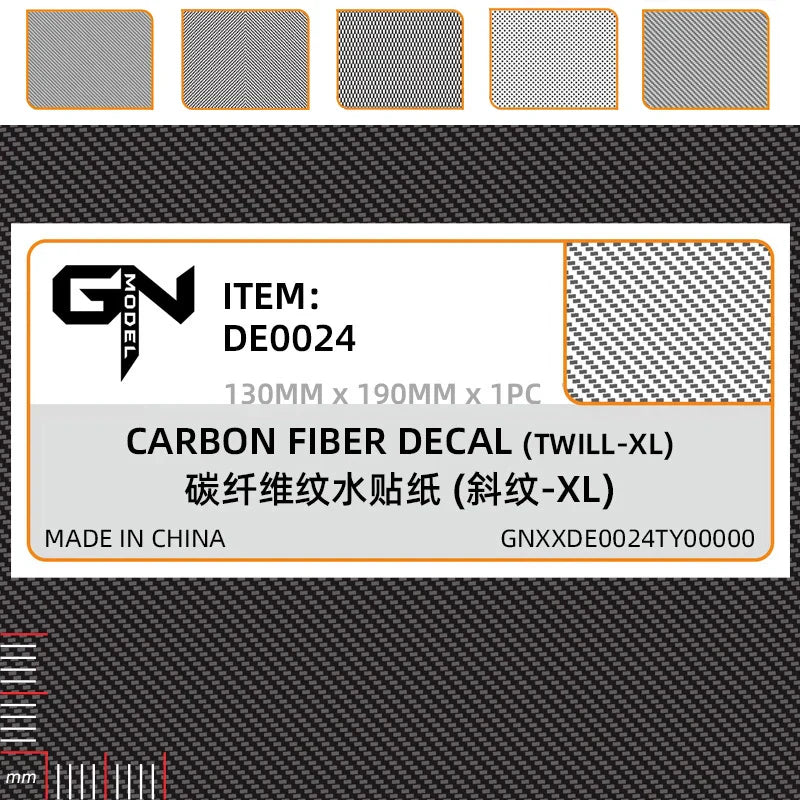 Black carbon fiber simulating decal with diagonal twill texture de0024