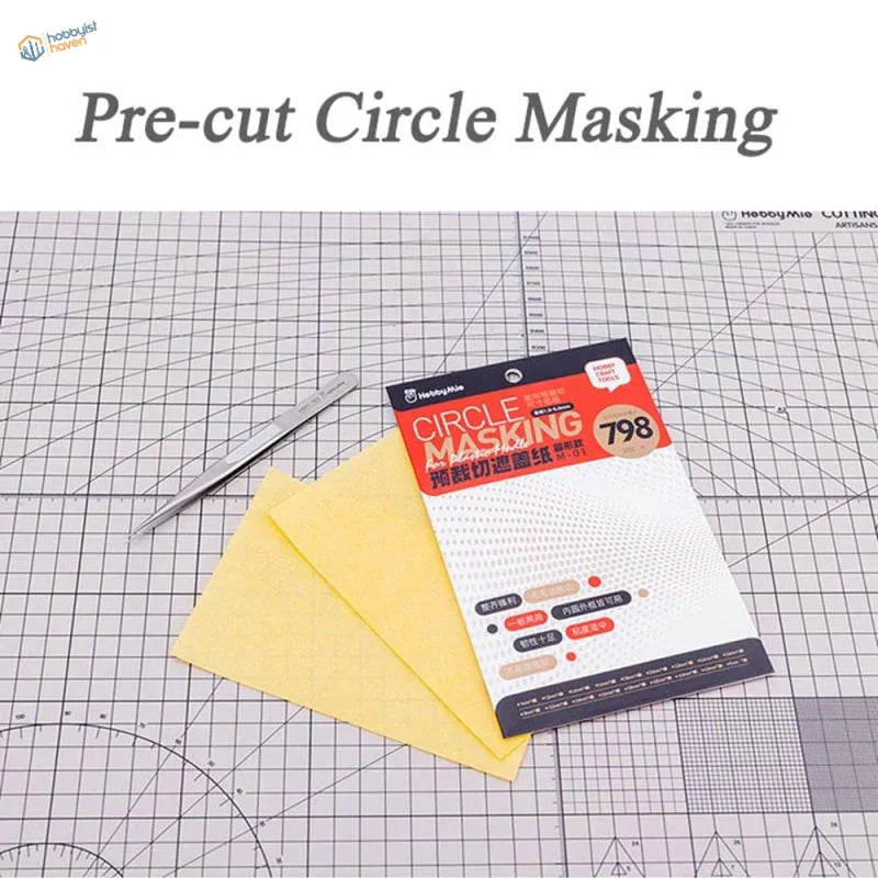 Hobby Mio 798pcs yellow pre-cut mask circles by Hobbymax in red box