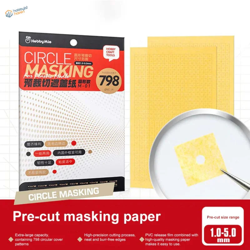 798pcs Hobby Mio pre-cut mask circles in red black sleeve