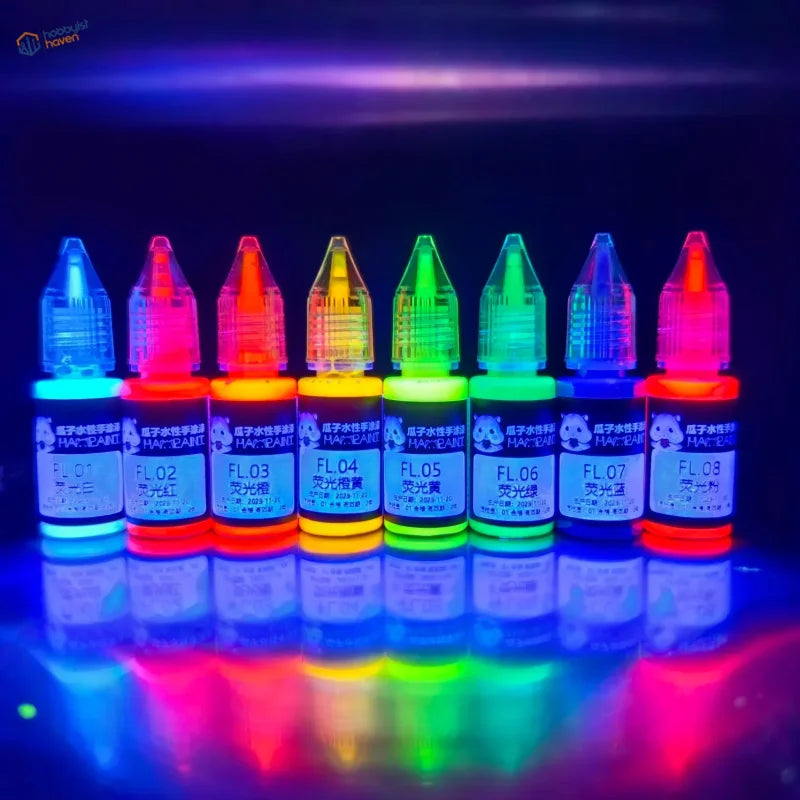 8 colors fluorescent panel liner ink with vibrant glowing caps