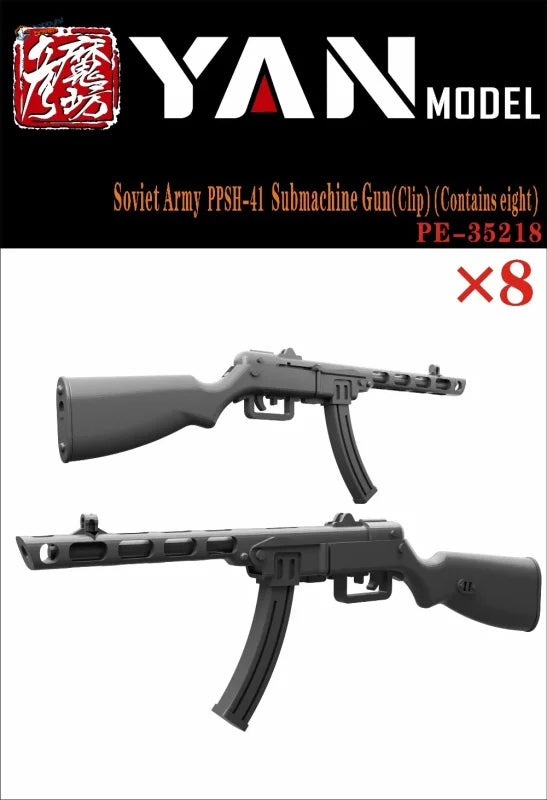8 Stück 1/35 3D-gedruckte sowjetische PPSH-41 Maschinenpistolen