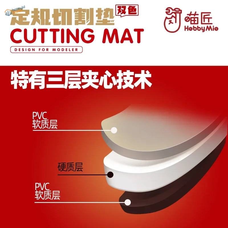 Hobbymie A3/A4 double-colored self-healing cutting mat with three layers