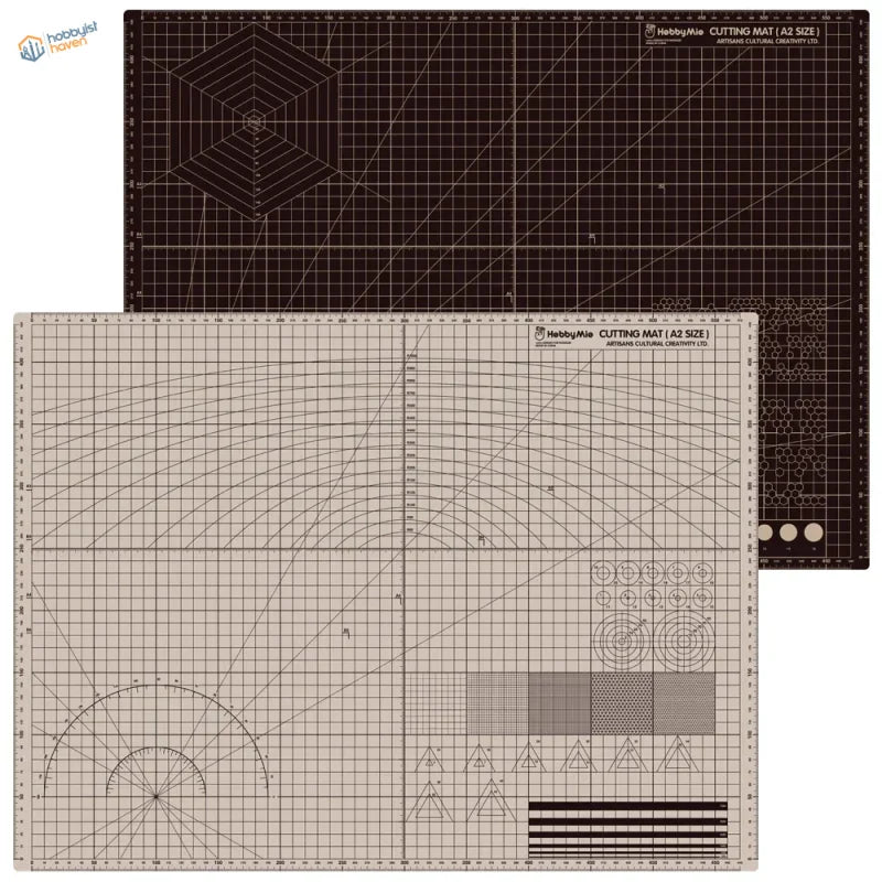 Two Hobbymie A2 self-healing cutting mats in A3/A4 double-colored set