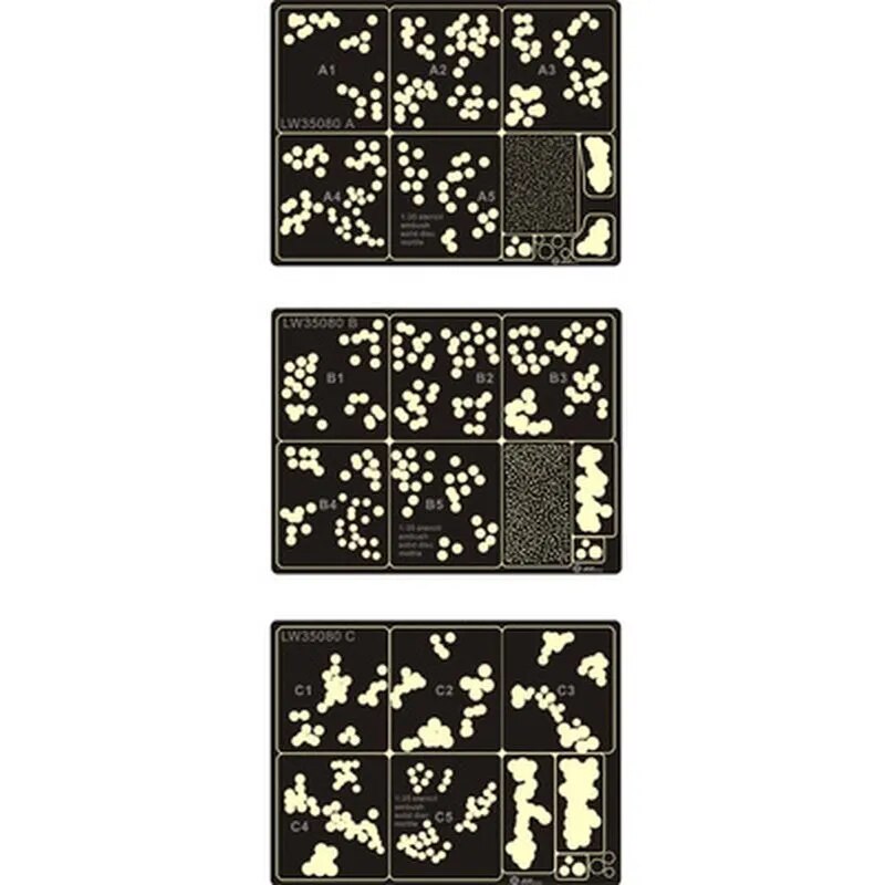 WWII German disc camouflage stencil with glowing patterns