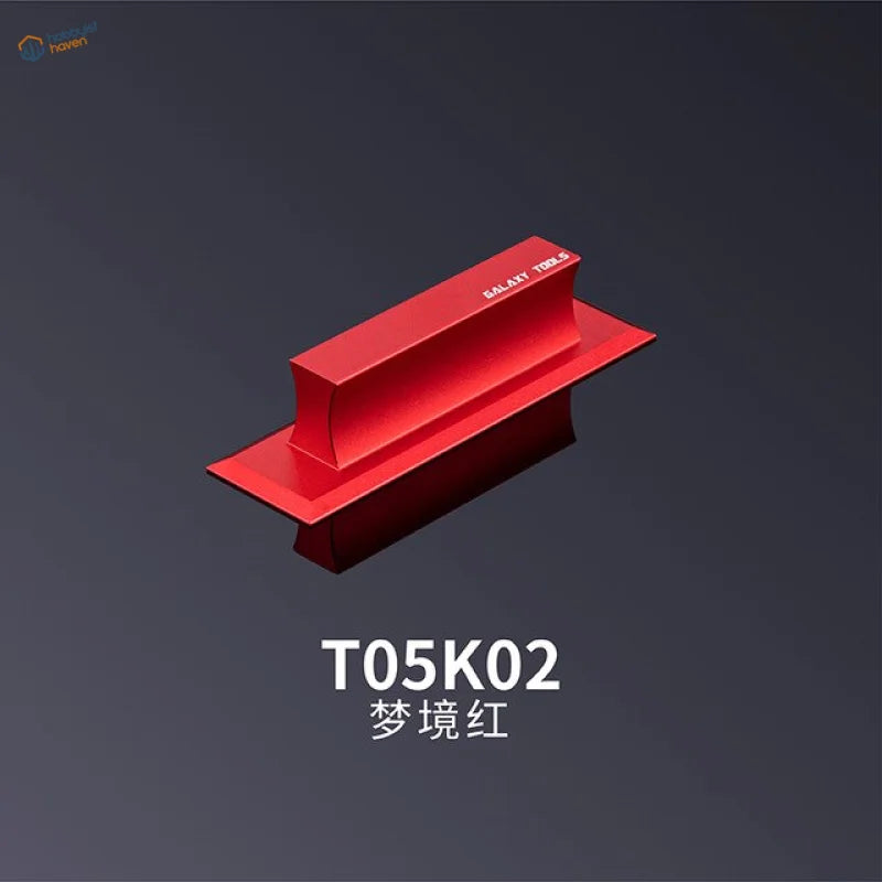 Red aluminum alloy polishing tool with stepped design and branding