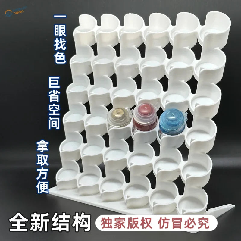 Support de rangement pour bouteilles de peinture inclinées