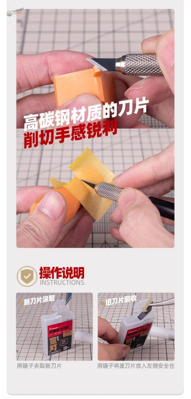 Anti slip handle modeling blades set with high-carbon steel knife