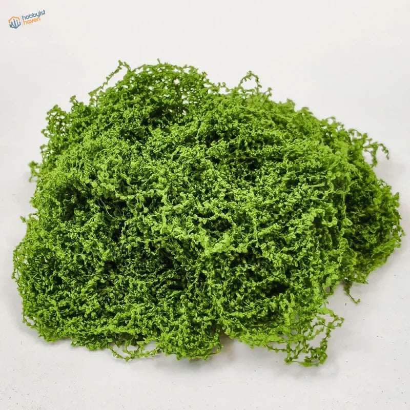 Vibrant curly artificial green moss for scale models